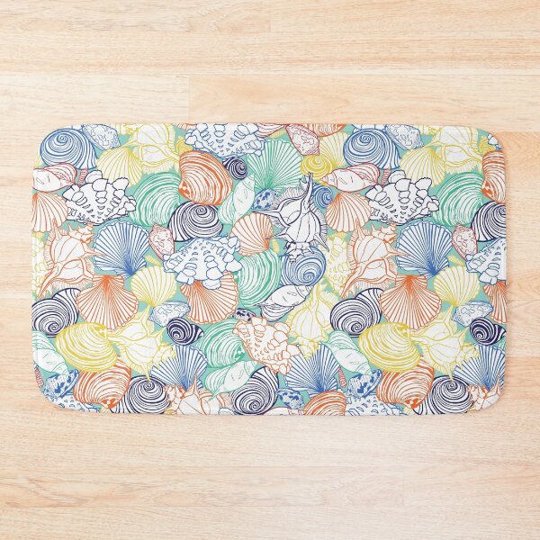 Item preview, Vector colorful tropical repeat pattern with variety of overlaping seashells.  designed and sold by jamiesoondesign.