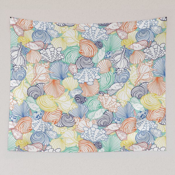 Item preview, Vector colorful tropical repeat pattern with variety of overlaping seashells.  designed and sold by jamiesoondesign.