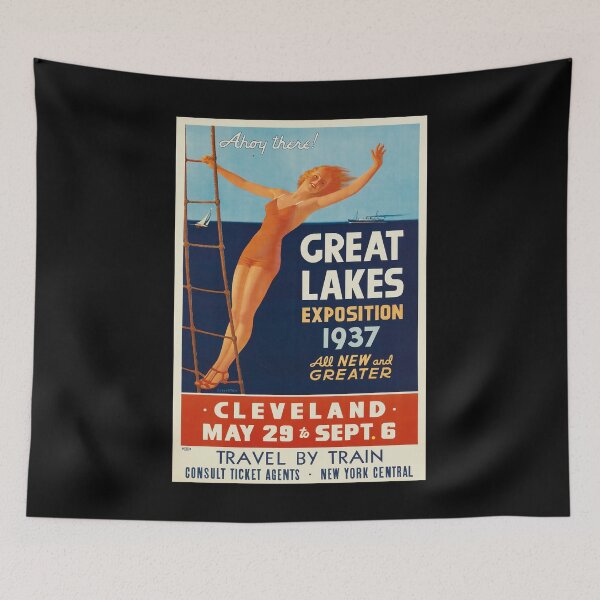 Item preview, 1937 Great Lakes exposition retro poster designed and sold by CorasPosters.
