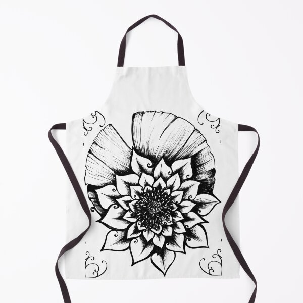 Item preview, Lotus Lovely - Inked lotus with flourish designed and sold by GreenAcreStudio.
