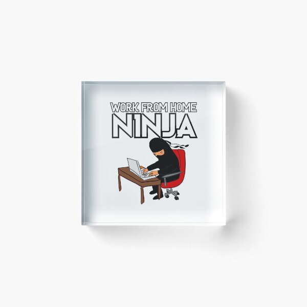 Item preview, Work from Home Ninja Black and White designed and sold by Teamworkdream.