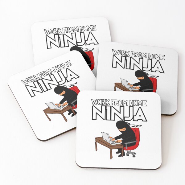 Item preview, Work from Home Ninja Black and White designed and sold by Teamworkdream.