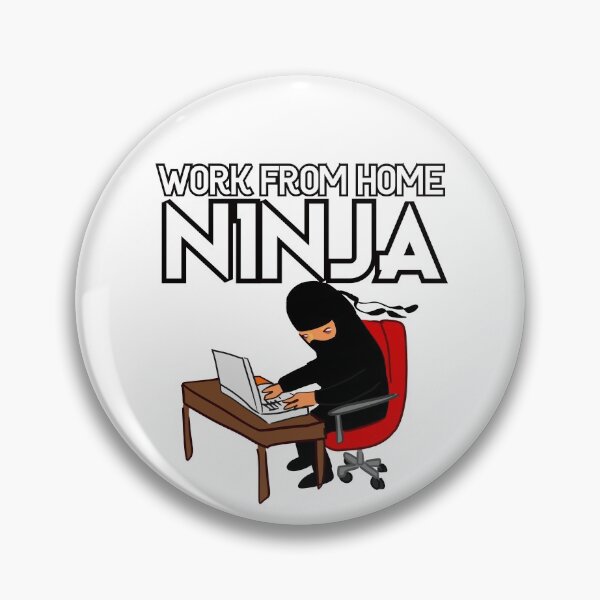 Item preview, Work from Home Ninja Black and White designed and sold by Teamworkdream.
