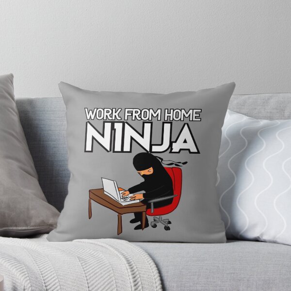 Item preview, Work from Home Ninja Black and White designed and sold by Teamworkdream.