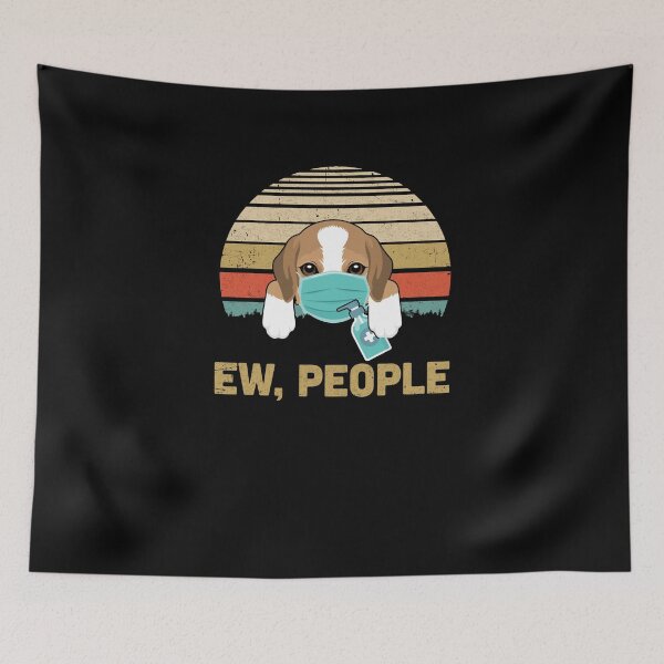Item preview, Ew People Funny Vintage Retro Beagle Mask Quarantine designed and sold by CreativeGift.