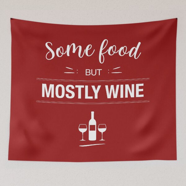 Item preview, Some Food but Mostly Wine illustration designed and sold by EaolaDesign.