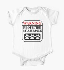Warning Protected By A Beagle One Piece - Short Sleeve