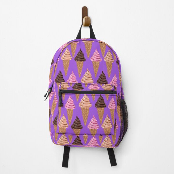 Item preview, Strawberry, Vanilla & Chocolate Gouache Icecream Purple Pattern designed and sold by Lozzie Eliza Designs.