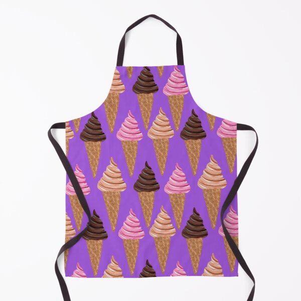 Item preview, Strawberry, Vanilla & Chocolate Gouache Icecream Purple Pattern designed and sold by Lozzie Eliza Designs.