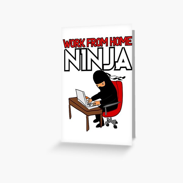 Work from Home Ninja Red Greeting Card