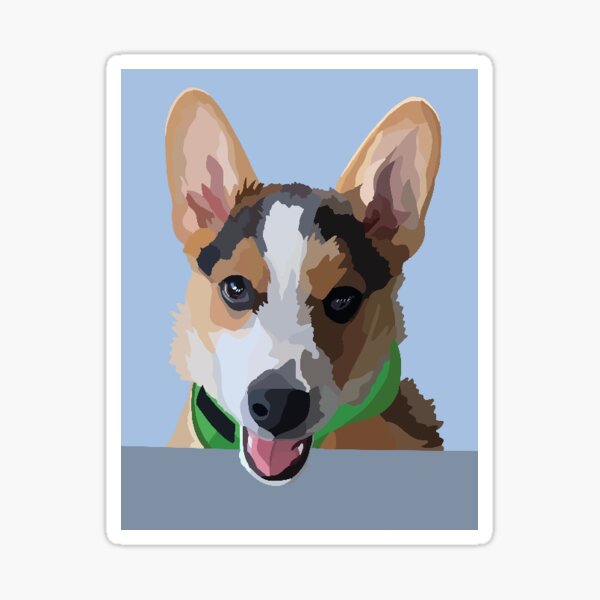 Corgi- Theo (Custom Order) Sticker
