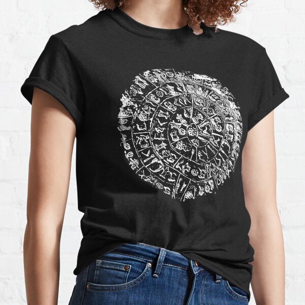 Phaistos Disc (white symbols on black) Classic T-Shirt