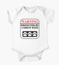 Warning Protected By A Great Dane One Piece - Short Sleeve