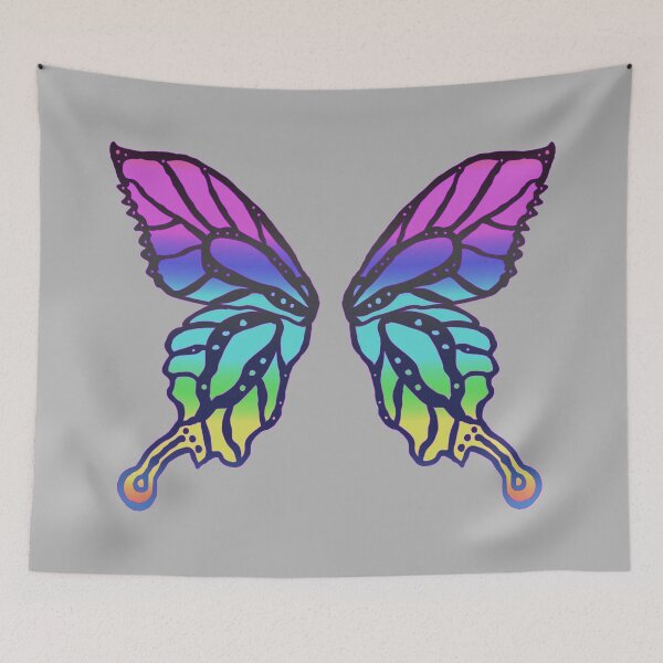 Item preview, Butterfly Faerie Wings you can wear!!!! (Stormy Rainbow) designed and sold by foxandtigersden.