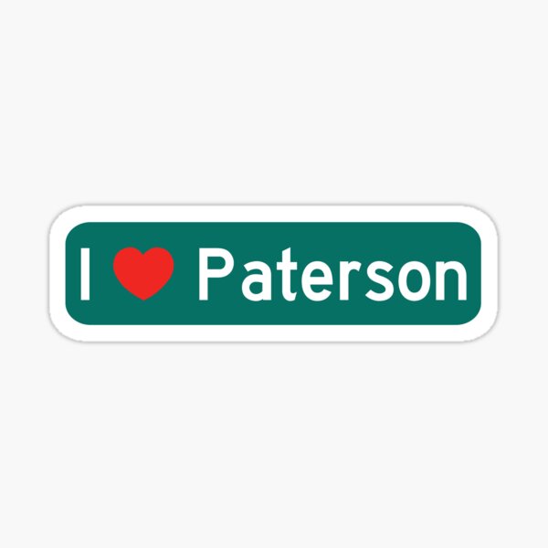 Vista previa del artículo con la obra «¡Amo Paterson!», diseñado y vendido por DoodleDashCollective.
