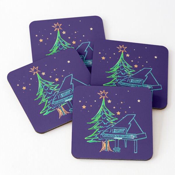 Item preview, Piano and Christmas Tree with Stars designed and sold by DesignsofNote.