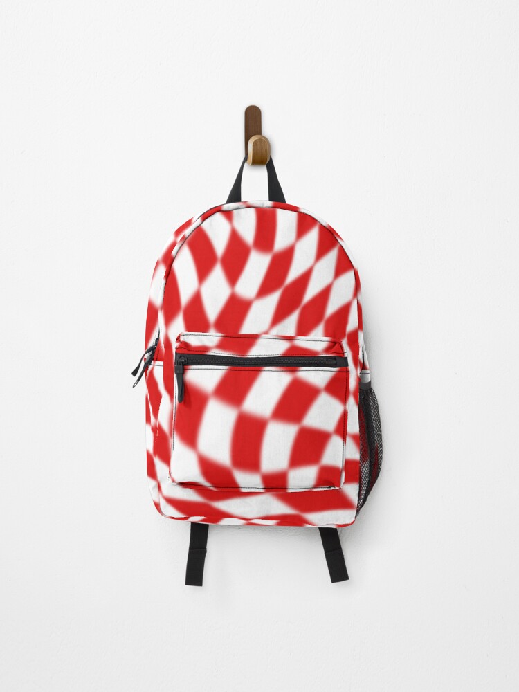 Thumbnail 1 of 3, Backpack, Trippy Red Checkered Pattern designed and sold by STAR10008.