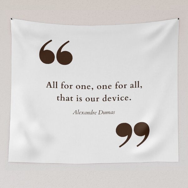 Item preview, All for One, One for All, that is our device - The Three Musketeers - Alexandre Dumas Quote designed and sold by Vintage-TM.