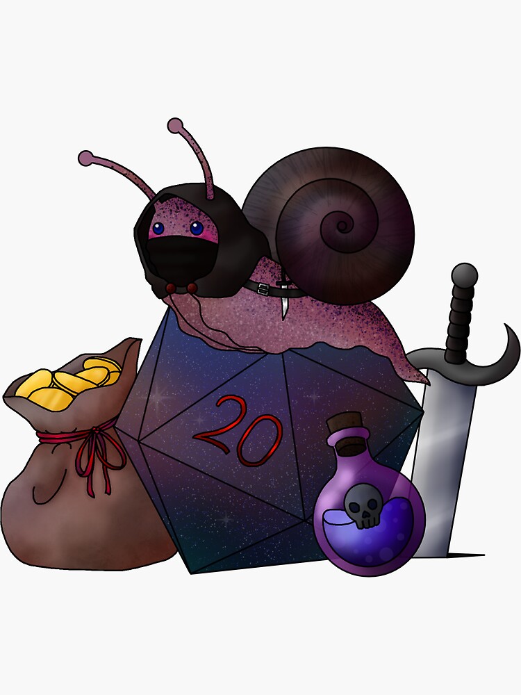 DnD Snail Rogue Sticker for Sale by eeriesketchbook