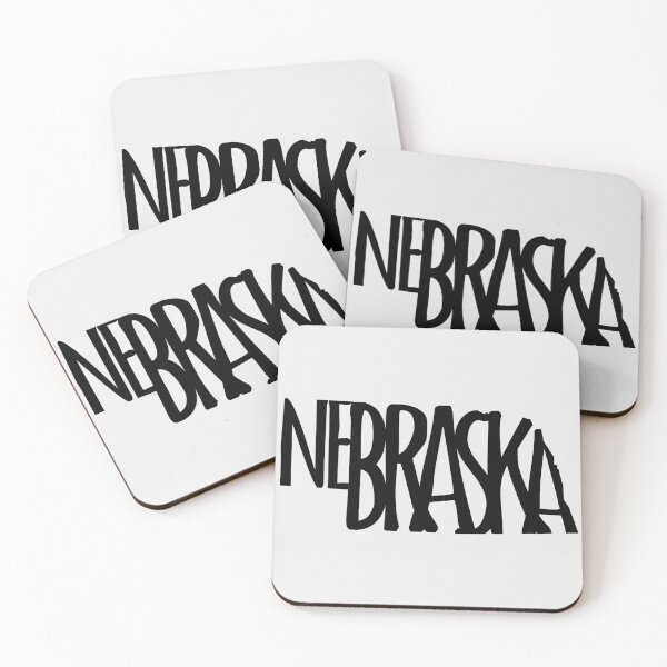 Item preview, Nebraska state silhouette design - NE gifts - Nebraska text in black designed and sold by smooshfaceutd.