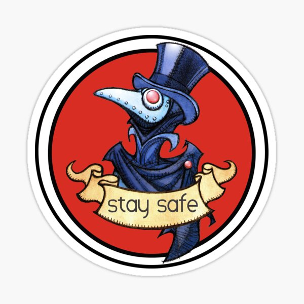 Littlest Plague Doctor Stay Safe Sticker