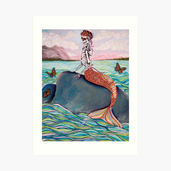 Day of the Dead Mermaid Art Print