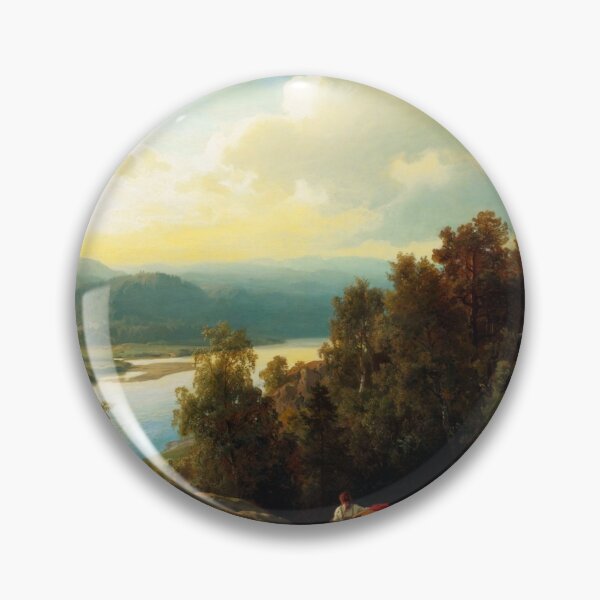 Item preview, A Lakeside Landscape - Hans Gude - 1861 designed and sold by CJET.
