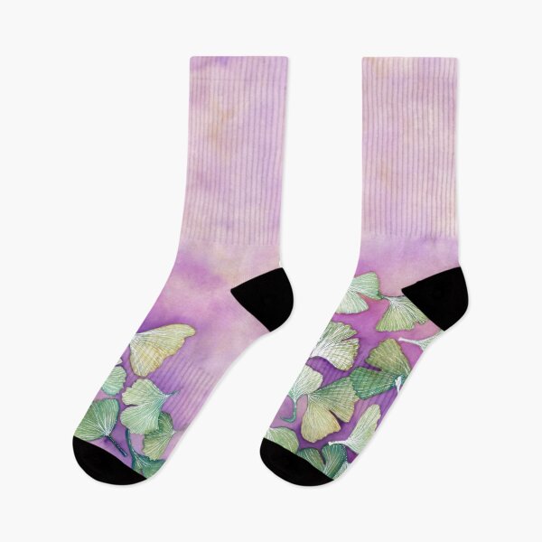 Item preview, Gingko Leaves Summer Autumn Watercolor Purple designed and sold by CoconatStudio.