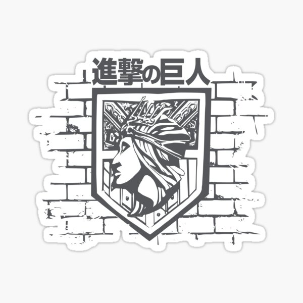 Attack On Titan Wall Rose Logo Grey Sticker By Gengns Redbubble