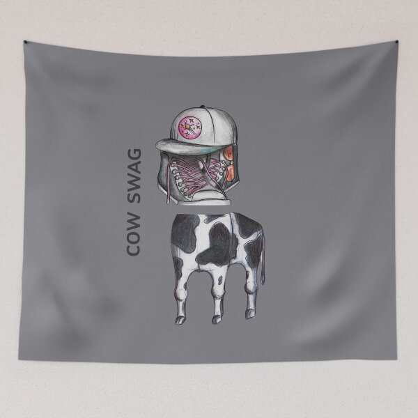 Item preview, COW SWAG by FrankenDuo grey lavender designed and sold by FrankenDuo.