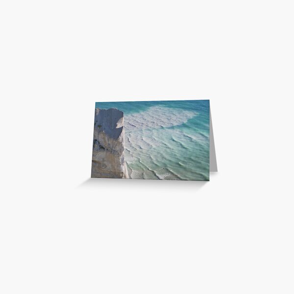 Chalk cliffs towering white ocean Greeting Card