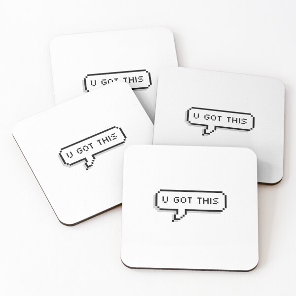 Item preview, U Got This Pixelated Speech Bubble Motivational Quote designed and sold by LeBebArt.