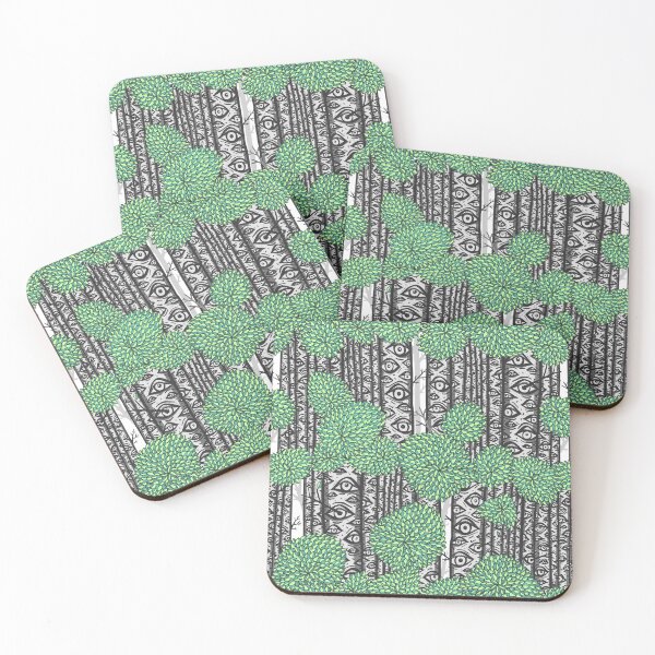 Item preview, Trippy birch trees with eyes seamless pattern.  designed and sold by Anniomoro.