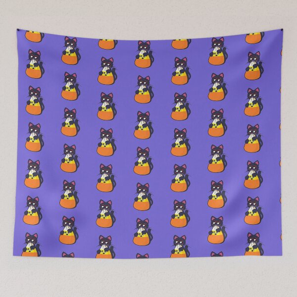 Item preview, Cute vampire cat eating a candy corn designed and sold by vixfx.