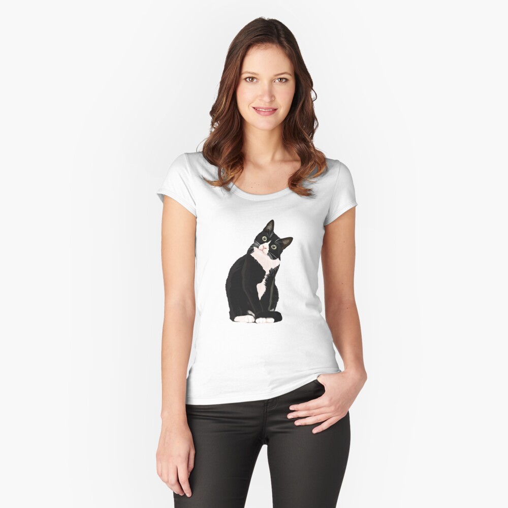 Vista previa del artículo con la obra «Camiseta entallada de cuello ancho», diseñado y vendido por Smart-Bee.