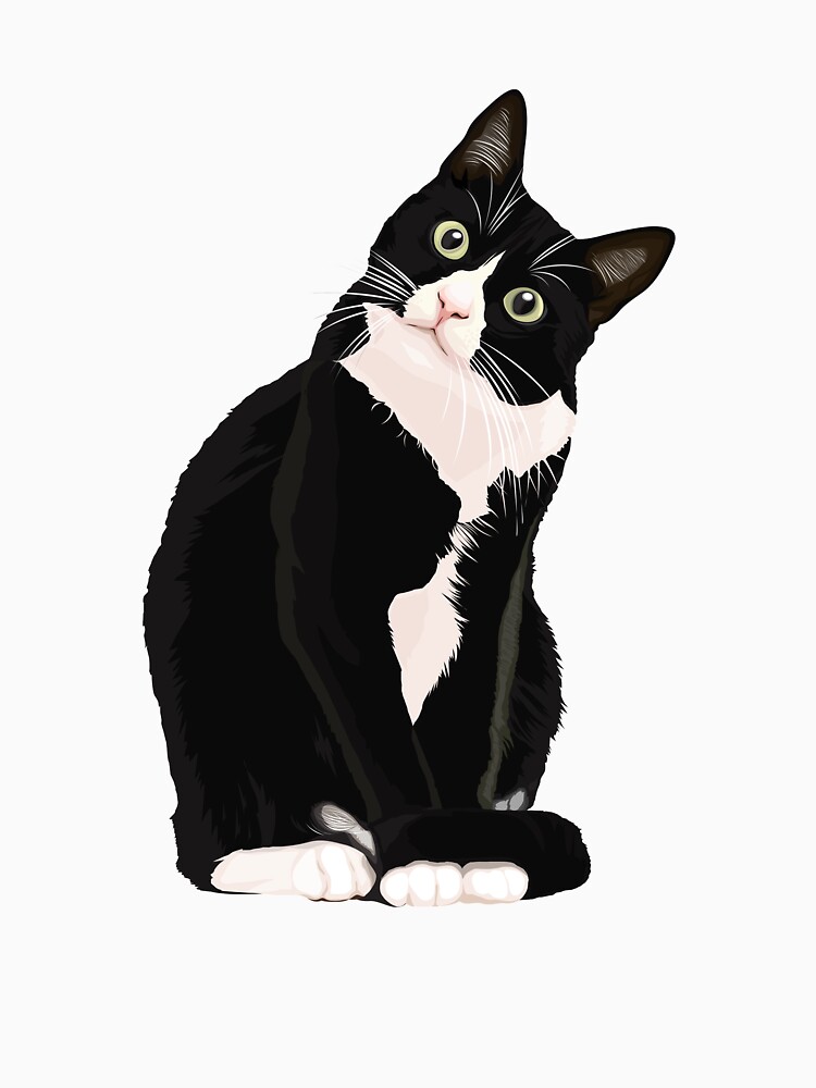 Imagen 7 de 7, Camiseta clásica con la obra Gato negro, diseñada y vendida por Smart-Bee.