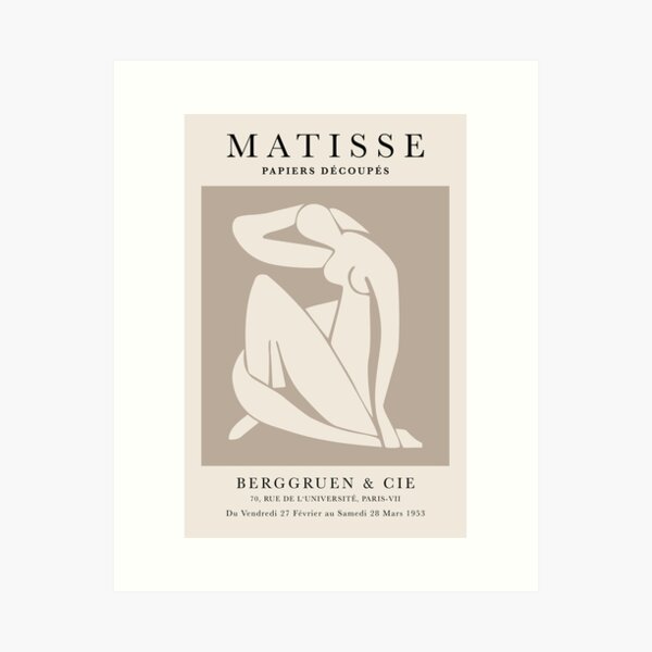 Aperçu de l'œuvre Henri Matisse, Papiers Découpés Art Couleur Marron, Découpe Matisse Imprimé Beige, Impression d'Art Exposition créée et vendue par Jokoleo.