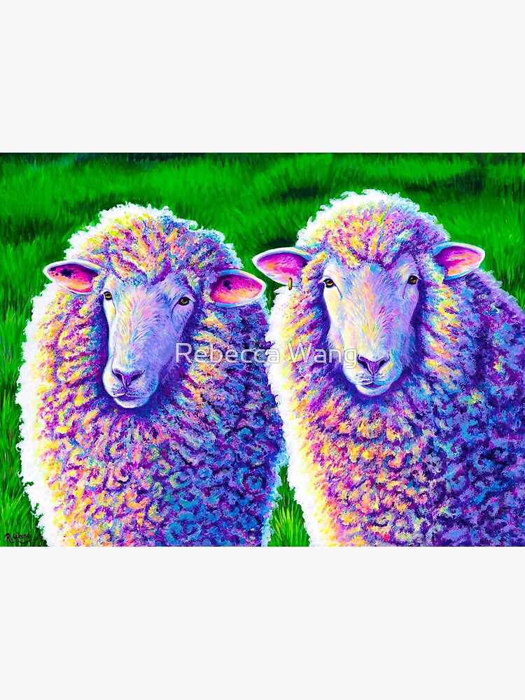 Colorful Sheep Portrait - Charlie and Curtis by lioncrusher