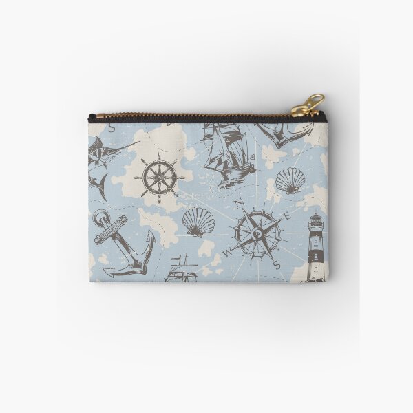 Item preview, Cool Vintage Anchor Compass Nautical Cruise Yacht Pattern designed and sold by Curious-Lens.