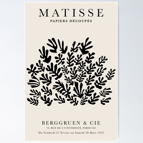Item preview, Henri Matisse the Sheaf, Papiers Découpés Art Black Color, Matisse cutout Light Blue print, Art Exhibition Print designed and sold by Jokoleo.