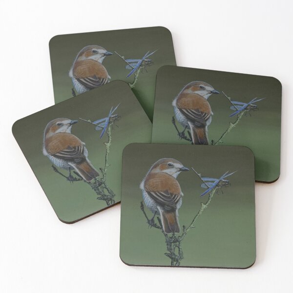 Item preview, Red Backed Shrike with Dragonfly designed and sold by Doug Cargill.