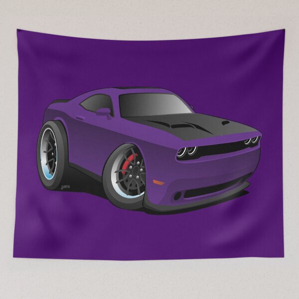 Item preview, Modern American Purple Muscle Car Cartoon Illustration designed and sold by hobrath.