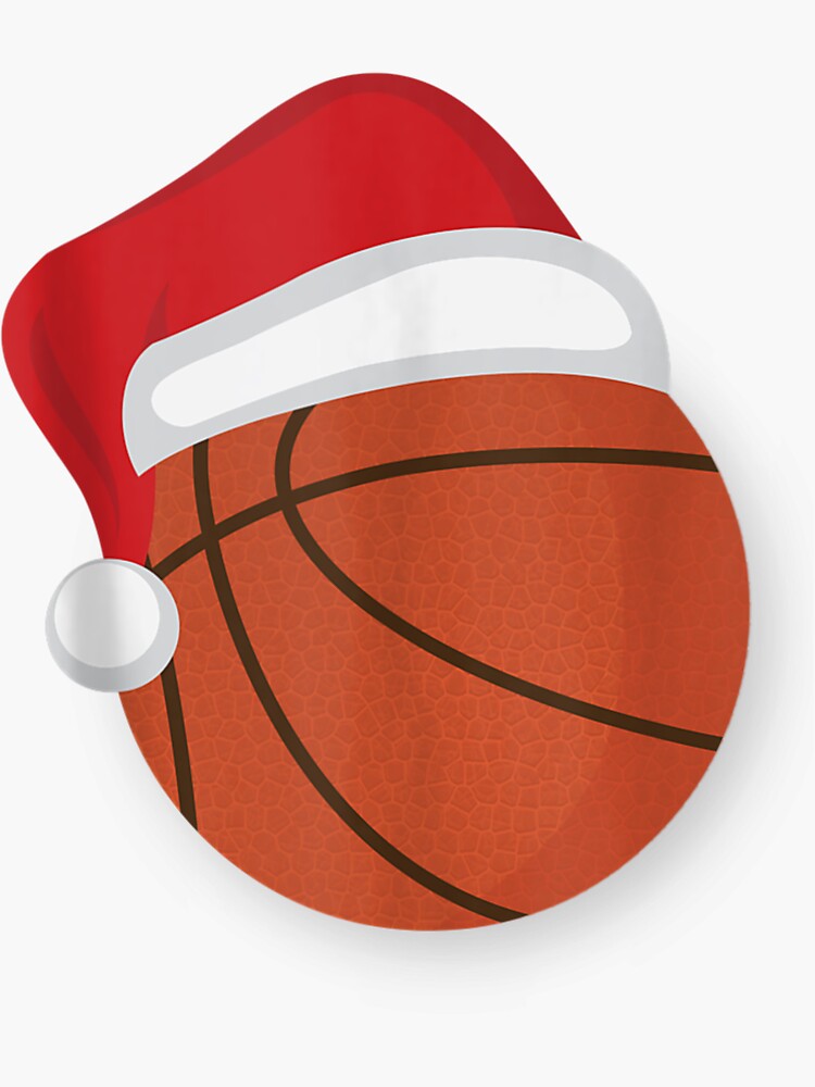 "Basketball Santa Claus Hat Christmas Holiday" Sticker for Sale by