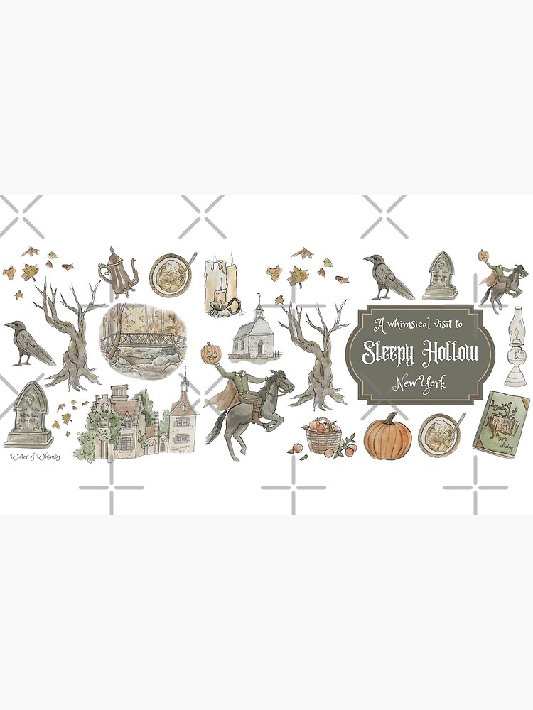 Whimsical Visit to Sleepy Hollow - White Background by WitchofWhimsy