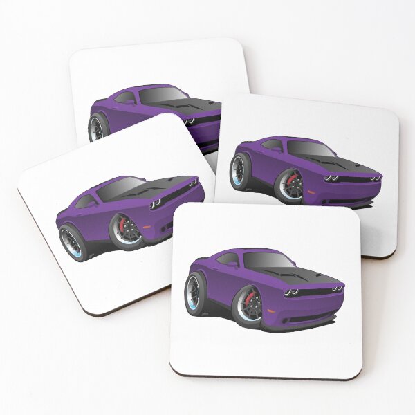 Item preview, Modern American Purple Muscle Car Cartoon Illustration designed and sold by hobrath.