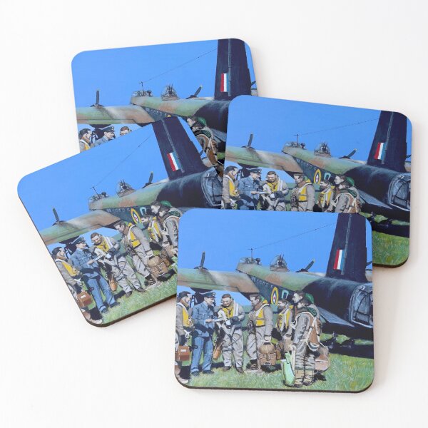 Item preview, STIRLING bomber crew receiving some last minute instructions before a raid on Germany designed and sold by Doug Cargill.