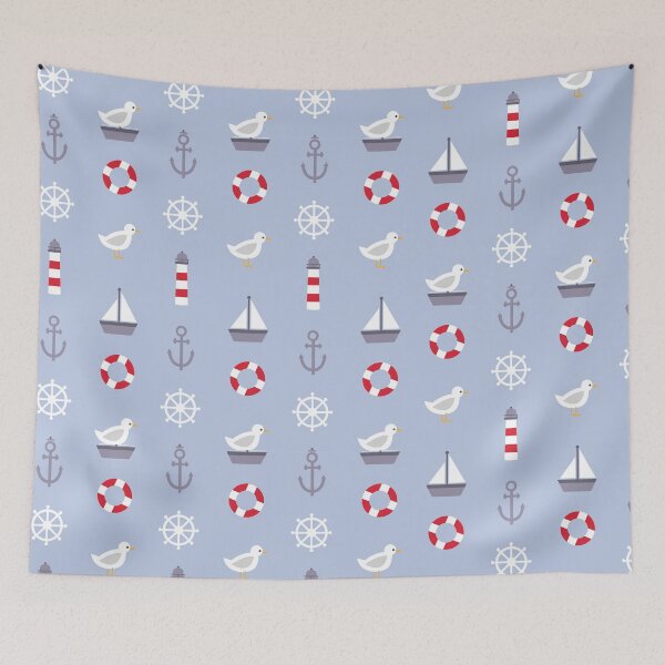 Item preview, Fun Happy Nautical Cruise Yacht Pattern designed and sold by Curious-Lens.