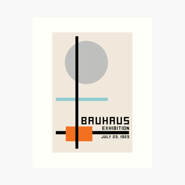 Bauhaus Premium Matte Poster, Bauhaus Exhibition Art, Walter Gropius Original Remake Premium Print, Bauhaus Wall Art 1 Art Print