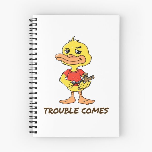 Item preview, Trouble comes cheeky duck with slingshot designed and sold by Tagesapfel.