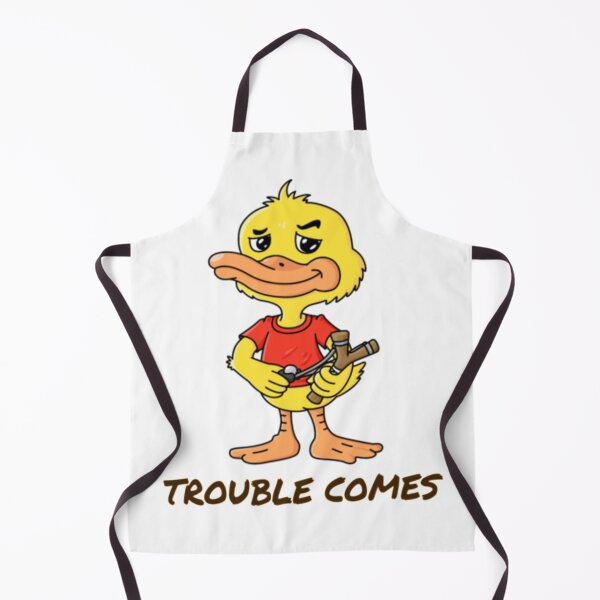 Item preview, Trouble comes cheeky duck with slingshot designed and sold by Tagesapfel.